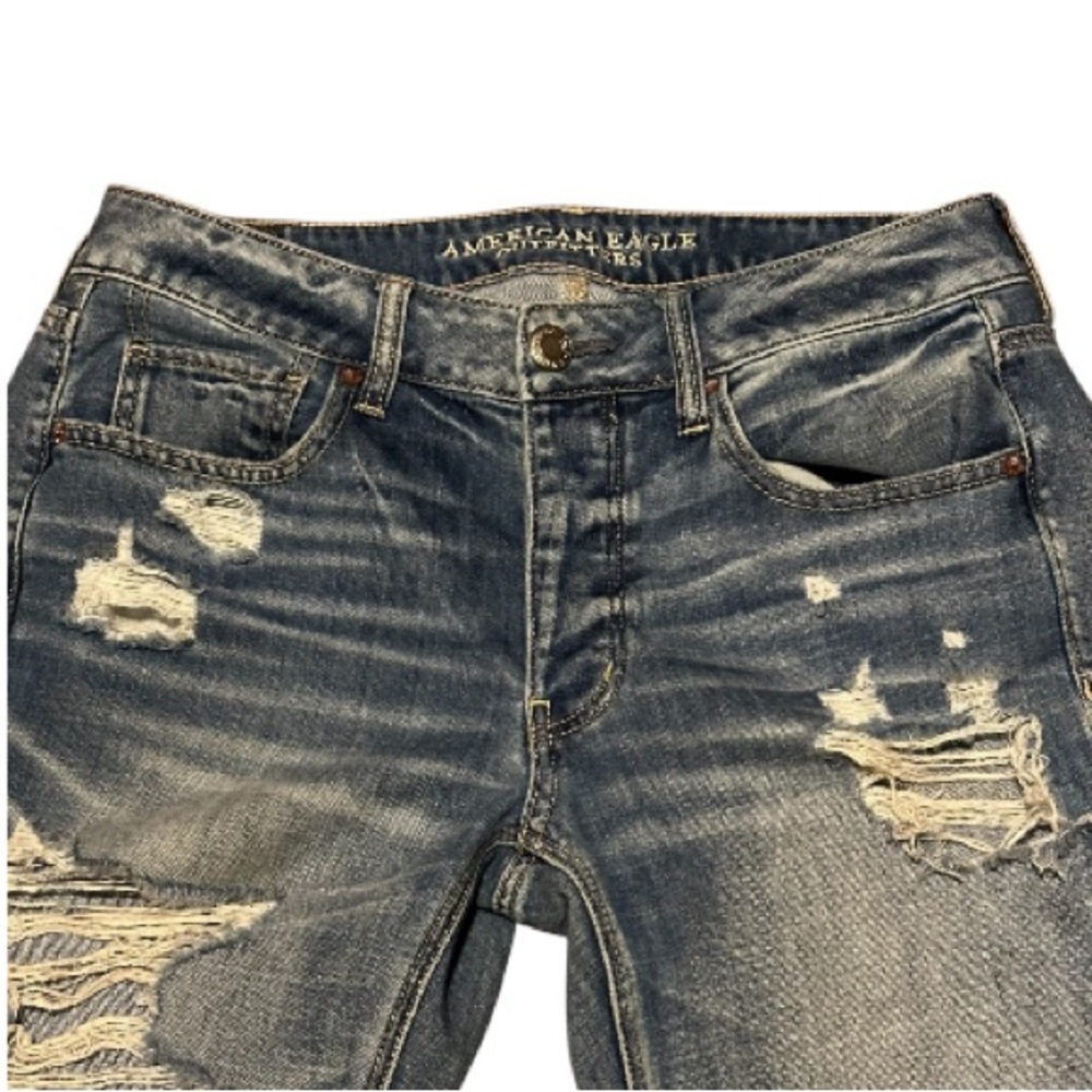 American Eagle Outfitters Tomgirl Distressed Jeans Size 6 - Picture 3 of 11